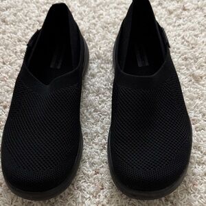Black Mesh Slip-On Shoes